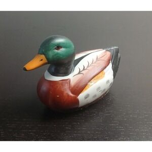 Vintage Mallard Duck Porcelain Figurine LintRemover Brush Jasco ROC 1980s #146B5